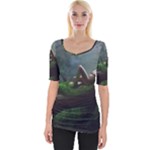 Wooden Child Resting On A Tree From Fonebook Wide Neckline Tee