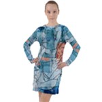 Retro Girls Long Sleeve Hoodie Dress