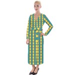 Native American Pattern Velvet Maxi Wrap Dress