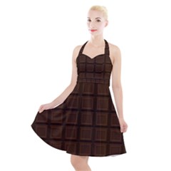 Chocolate Halter Party Swing Dress 