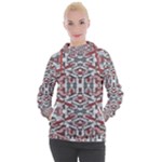 Multicolored Intricate Geometric Pattern Women s Hooded Pullover