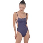 Graphite Grey Tie Strap One Piece Swimsuit