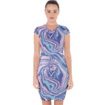 Vector Vivid Marble Pattern 10 Capsleeve Drawstring Dress 