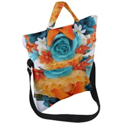 Spring Flowers Fold Over Handle Tote Bag