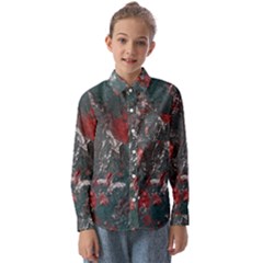 Multicolored Surface Texture Print Kids  Long Sleeve Shirt