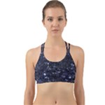 Geometric Dark Blue Abstract Print Pattern Back Web Sports Bra