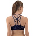 Geometric Dark Blue Abstract Print Pattern Back Web Sports Bra View2