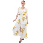 White With Orange Fdl Waist Tie Boho Maxi Dress