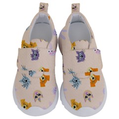 Funny Animal Faces With Glasses Cat Dog Hare Kids  Velcro No Lace Shoes