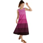 Pink gradient stripes Summer Maxi Dress