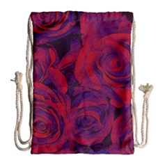 Roses-red-purple-flowers-pretty Drawstring Bag (large)
