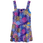 Multicolored Splashes And Watercolor Circles On A Dark Background Kids  Layered Skirt Swimsuit