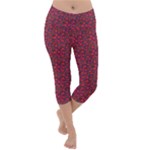 Pink Zoas Print Lightweight Velour Capri Yoga Leggings