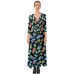 Multi-colored Circles Button Up Boho Maxi Dress