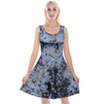 Marble Texture Top View Reversible Velvet Sleeveless Dress