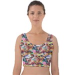 Retro Color Velvet Crop Top