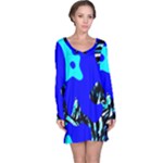 Abstract Tropical Long Sleeve Nightdress