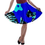 Abstract Tropical A-line Skater Skirt