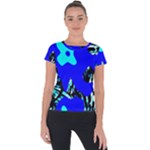 Abstract Tropical Short Sleeve Sports Top 