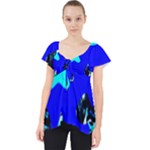 Abstract Tropical Lace Front Dolly Top