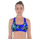 Abstract Tropical Cross Back Sports Bra
