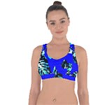 Abstract Tropical Cross String Back Sports Bra