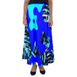 Abstract Tropical Flared Maxi Skirt