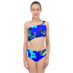Abstract Tropical Spliced Up Two Piece Swimsuit