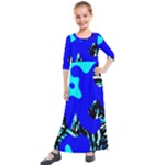 Abstract Tropical Kids  Quarter Sleeve Maxi Dress