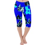 Abstract Tropical Lightweight Velour Cropped Yoga Leggings