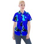 Abstract Tropical Women s Short Sleeve Pocket Shirt