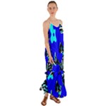 Abstract Tropical Cami Maxi Ruffle Chiffon Dress