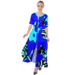 Abstract Tropical Waist Tie Boho Maxi Dress