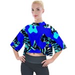 Abstract Tropical Mock Neck Tee