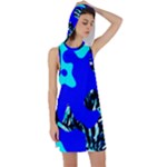 Abstract Tropical Racer Back Hoodie Dress