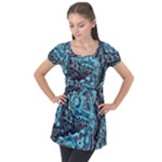 Strange Glow Puff Sleeve Tunic Top