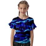 Blue Waves Abstract Series No8 Kids  Cut Out Flutter Sleeves