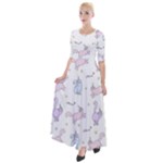 Unicorn Cats Pattern 2 Half Sleeves Maxi Dress