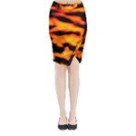 Orange Waves Abstract Series No2 Midi Wrap Pencil Skirt