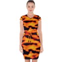 Orange Waves Abstract Series No2 Capsleeve Drawstring Dress  View1