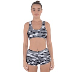 Black Waves Abstract Series No 1 Racerback Boyleg Bikini Set