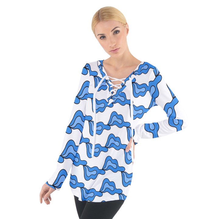 Abstract Waves Tie Up Tee