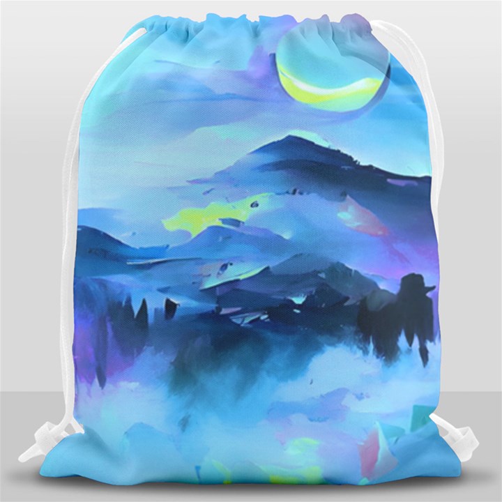 Moon mountains Drawstring Bag (Large)