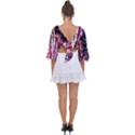 Colorful Bark Tie Back Butterfly Sleeve Chiffon Top View2