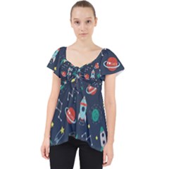 Cute-patterns- Lace Front Dolly Top