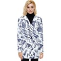 Hand-drawn-back-school-pattern Button Up Hooded Coat  View1