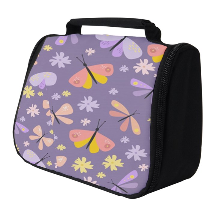 Vector-seamless-pattern-with-butterflies-beetles Full Print Travel Pouch (Small)