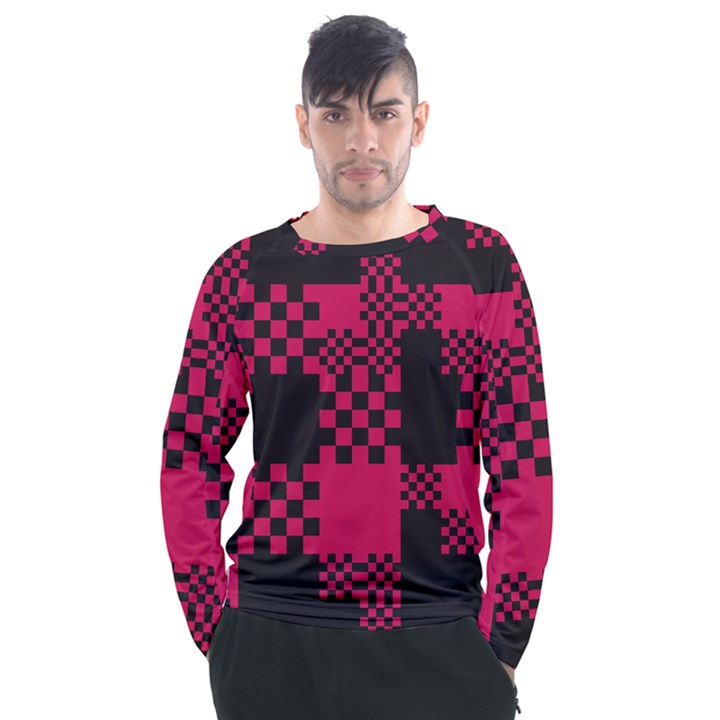 Cube-square-block-shape-creative Men s Long Sleeve Raglan Tee