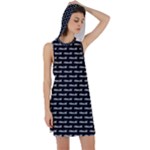 Be Wild Text Motif Pattern Racer Back Hoodie Dress