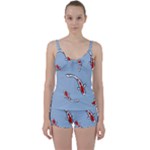 Koi-pattern Tie Front Two Piece Tankini